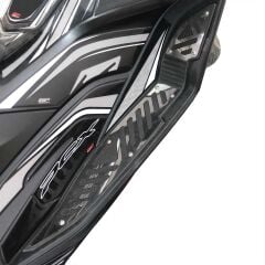 GP Kompozit Honda PCX 125 / 150 2021-2024 Uyumlu Kauçuk Detaylı Krom Basamak Siyah-Krom