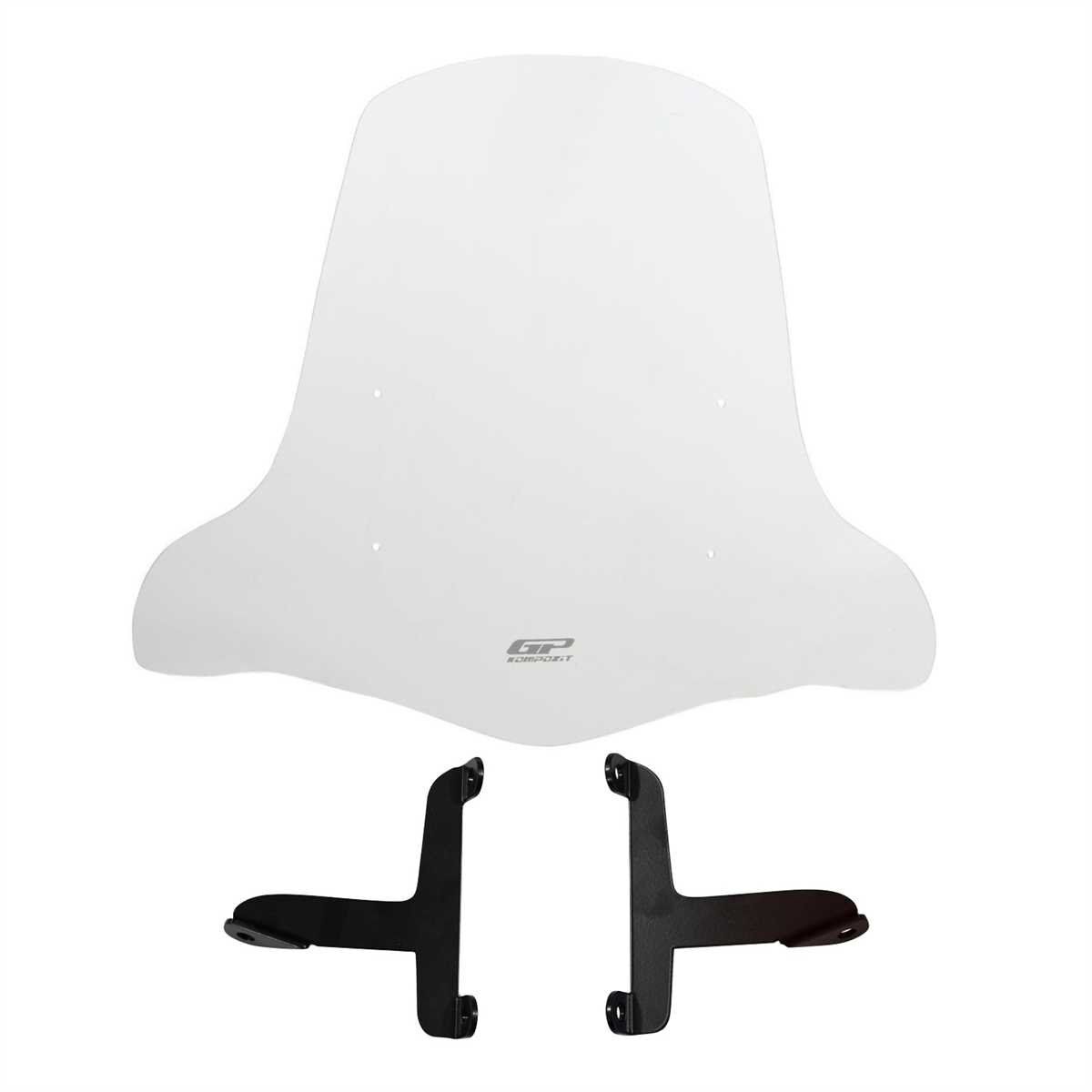 GP Kompozit Scooter Universal 2020 Uyumlu Elcikli Ön Cam Şeffaf 59 cm