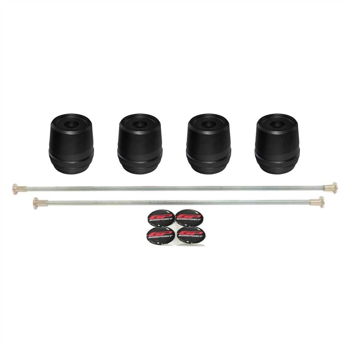 GP Kompozit Yamaha R25 2015-2024 Uyumlu Ön ve Arka Aks Koruma Takoz Seti Siyah