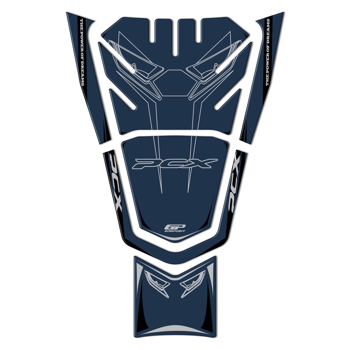 GP Kompozit Honda PCX 125 2021-2024 Uyumlu Tank Pad Mavi