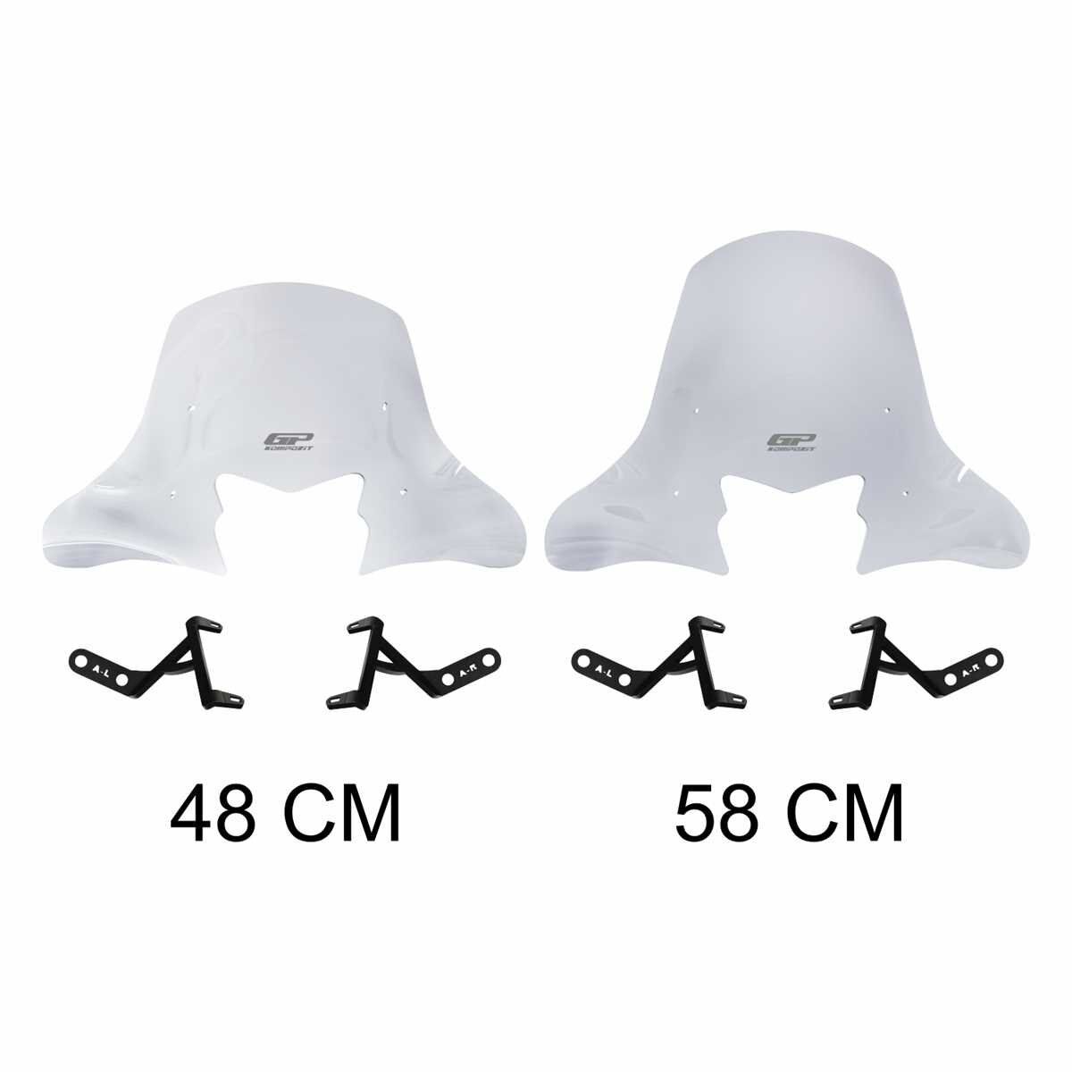 GP Kompozit Honda Activa 2023-2024 Uyumlu Ön Cam Şeffaf 58 cm