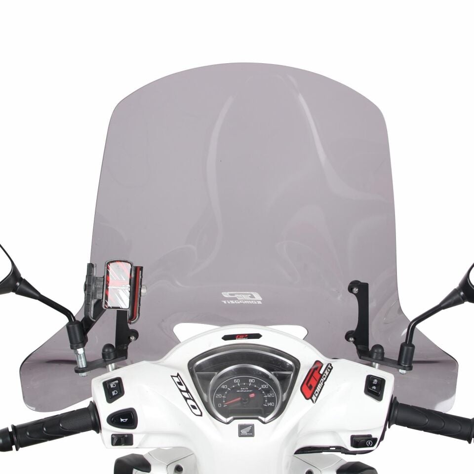 GP Kompozit Honda Dio 2021-2025 Uyumlu Ön Cam Füme 58 cm