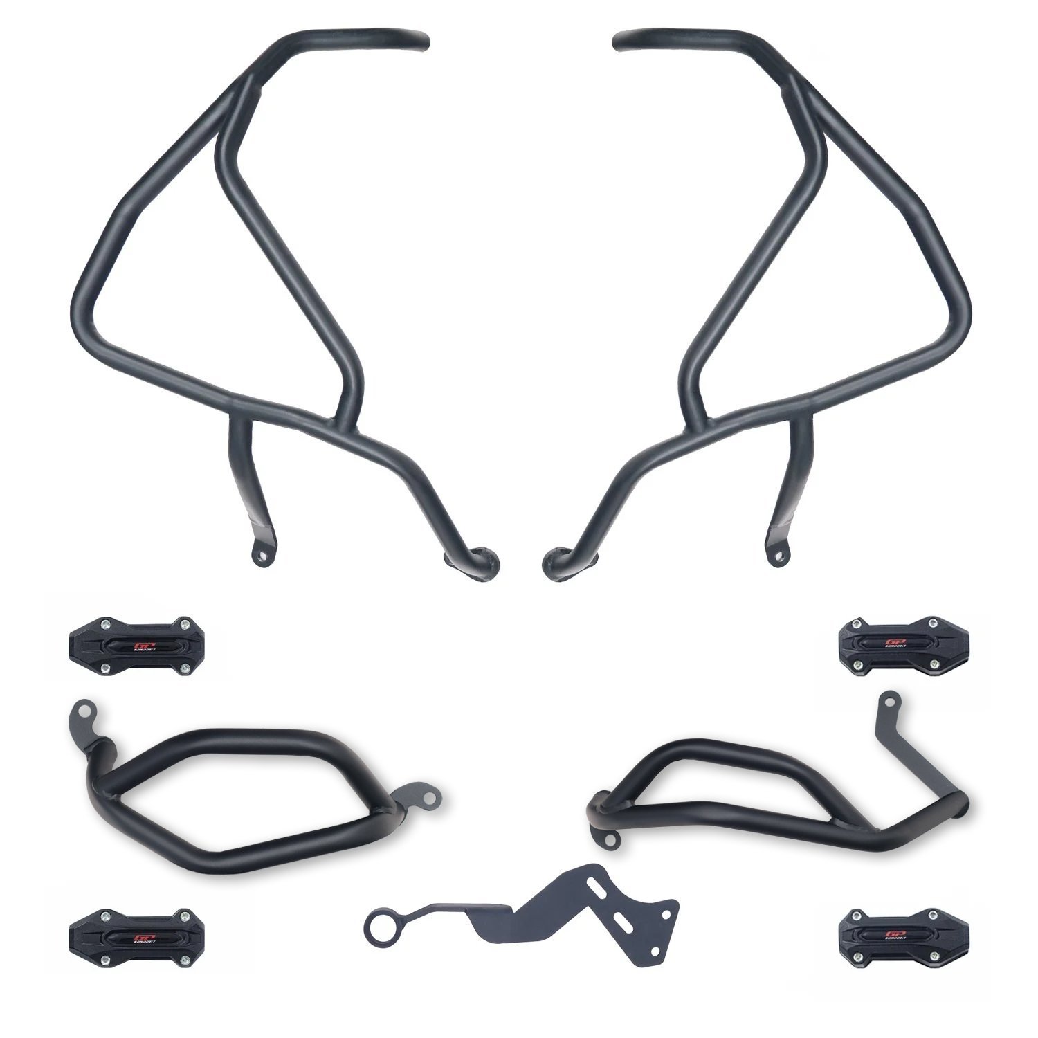 GP Kompozit Honda NX 500 2025 Uyumlu Motor Koruma Demiri Seti Siyah