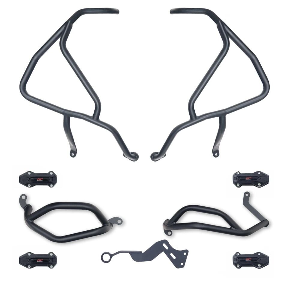 GP Kompozit Honda NX 500 2025 Uyumlu Motor Koruma Demiri Seti Siyah