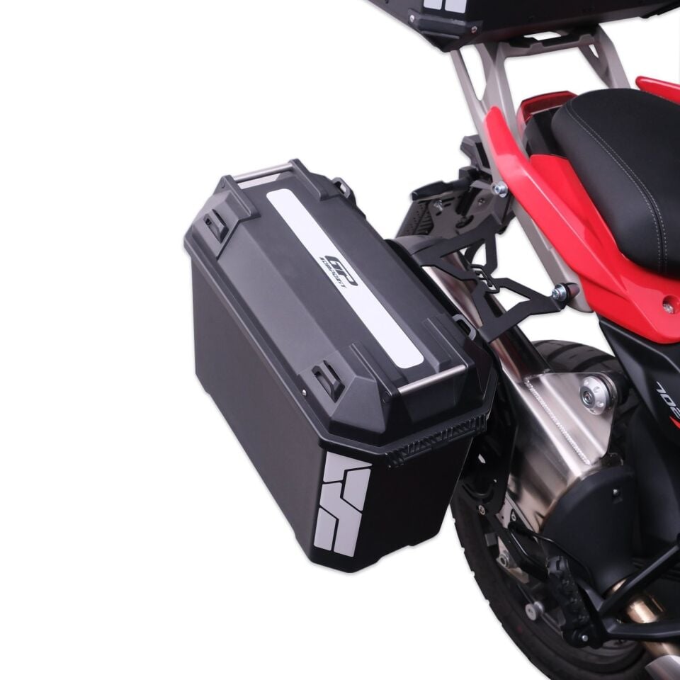GP Kompozit Universal 26 lt x 2 Plastik Motosiklet Yan Çanta Seti Siyah
