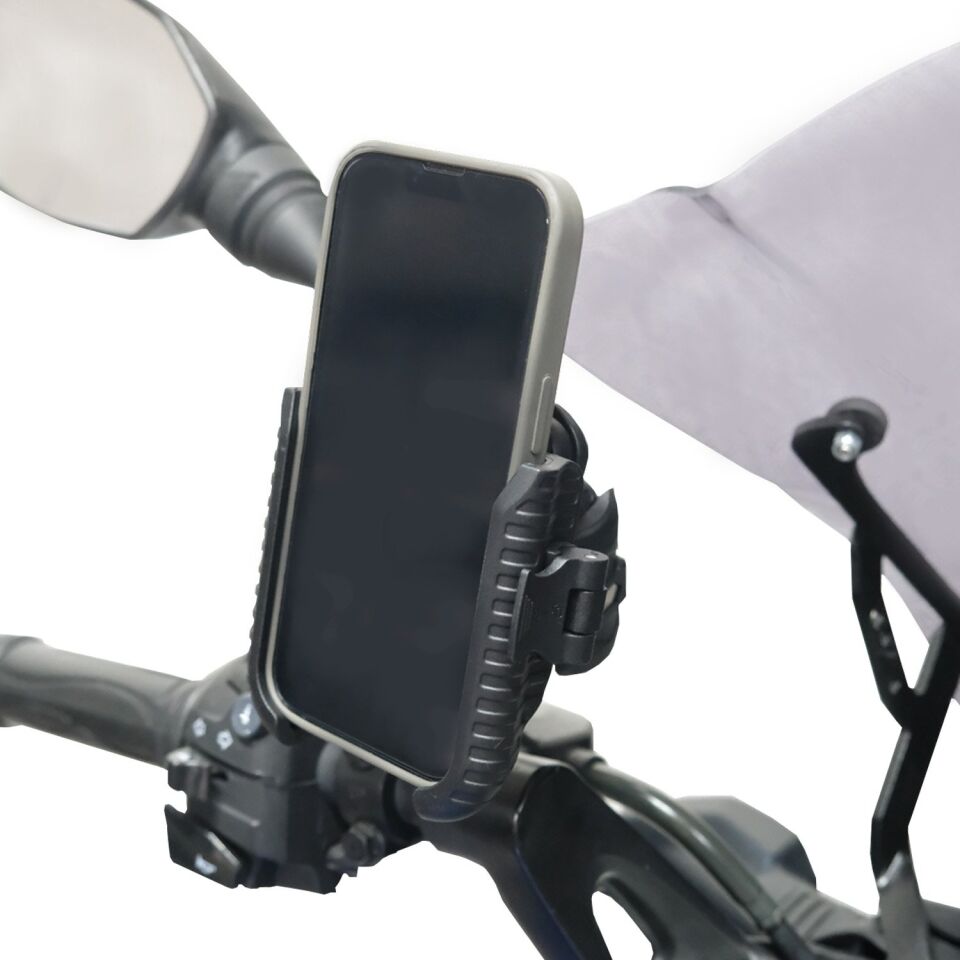 GP Kompozit TTR09 Universal Ayna Bağlantılı Titreşim Modüllü Telefon Tutucu Siyah