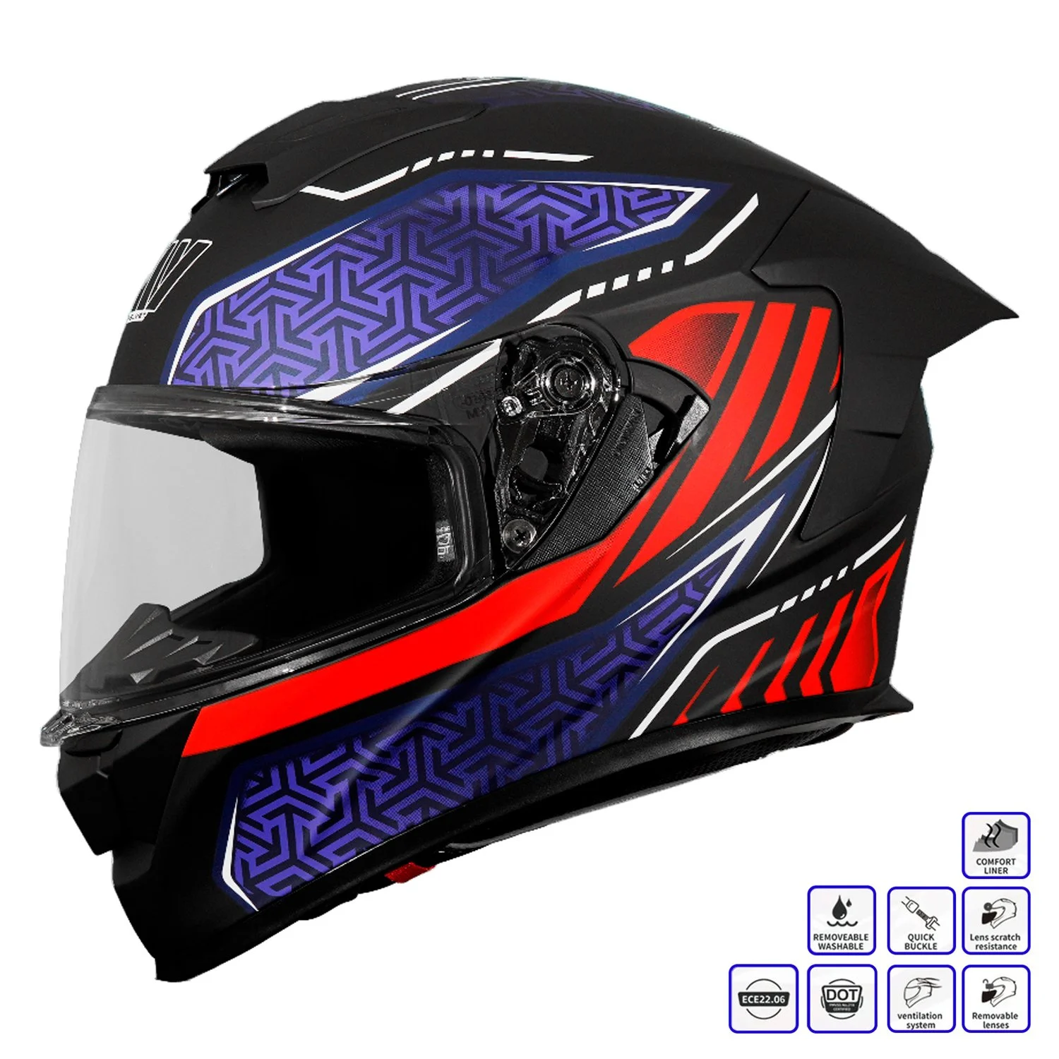 GP MY HELMET MKS001-BBR Yarış Spoiler Güneş Vizörlü Şeffaf Full Face Motosiklet Kaskı