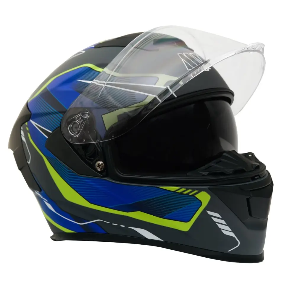 GP MY HELMET MKS001-EGBY Yarış Spoiler Güneş Vizörlü Şeffaf Full Face Motosiklet Kaskı