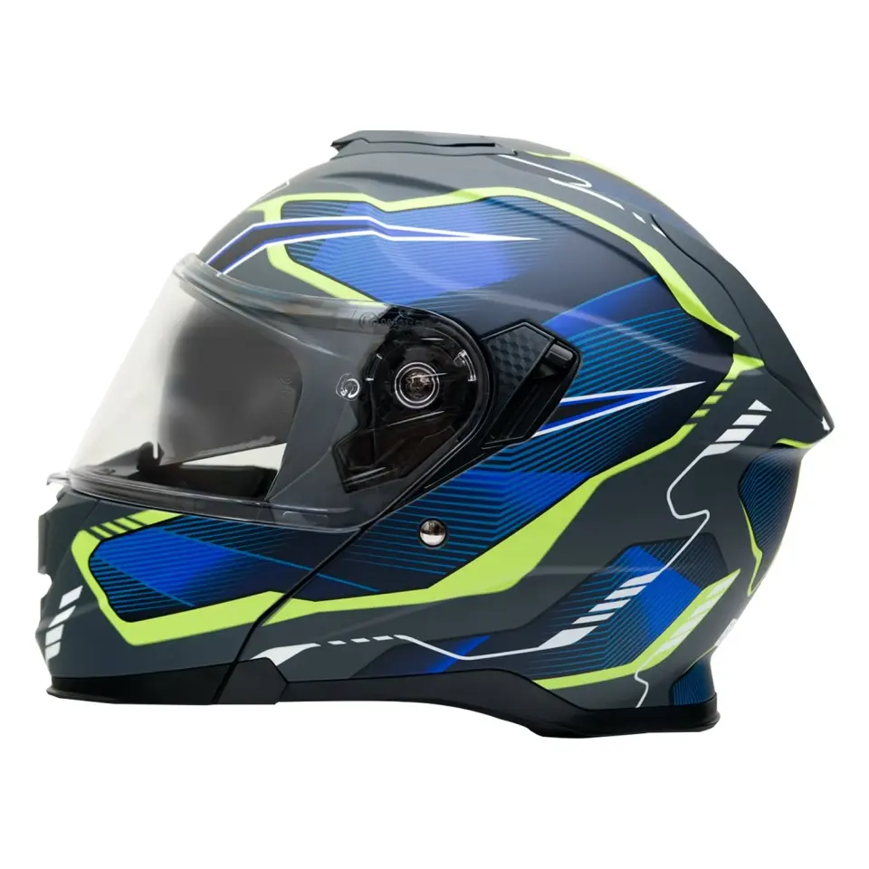 GP MY HELMET MKS002-EGBY Güneş Vizörlü Şeffaf Çene Açılır Motosiklet Kaskı