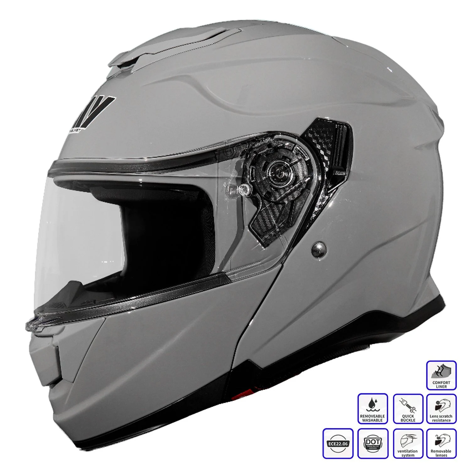 GP MY HELMET MKS002-NG Güneş Vizörlü Şeffaf Çene Açılır Motosiklet Kaskı