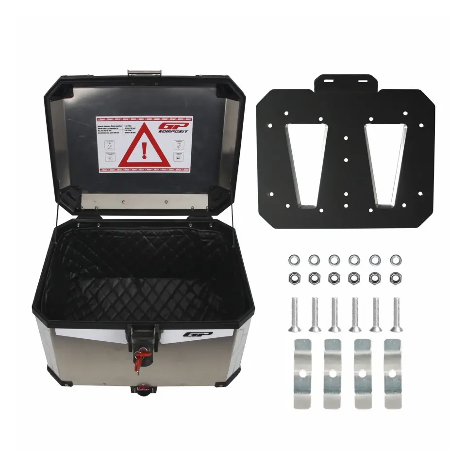 GP Kompozit Universal 45 lt Alüminyum Motosiklet Çantası Gri