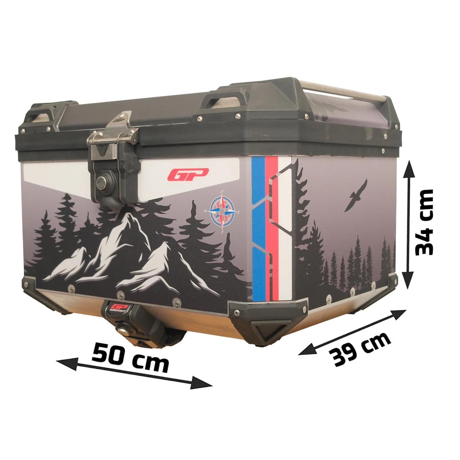 GP Kompozit DSN06 Universal 45 lt Desenli Alüminyum Motosiklet Çantası