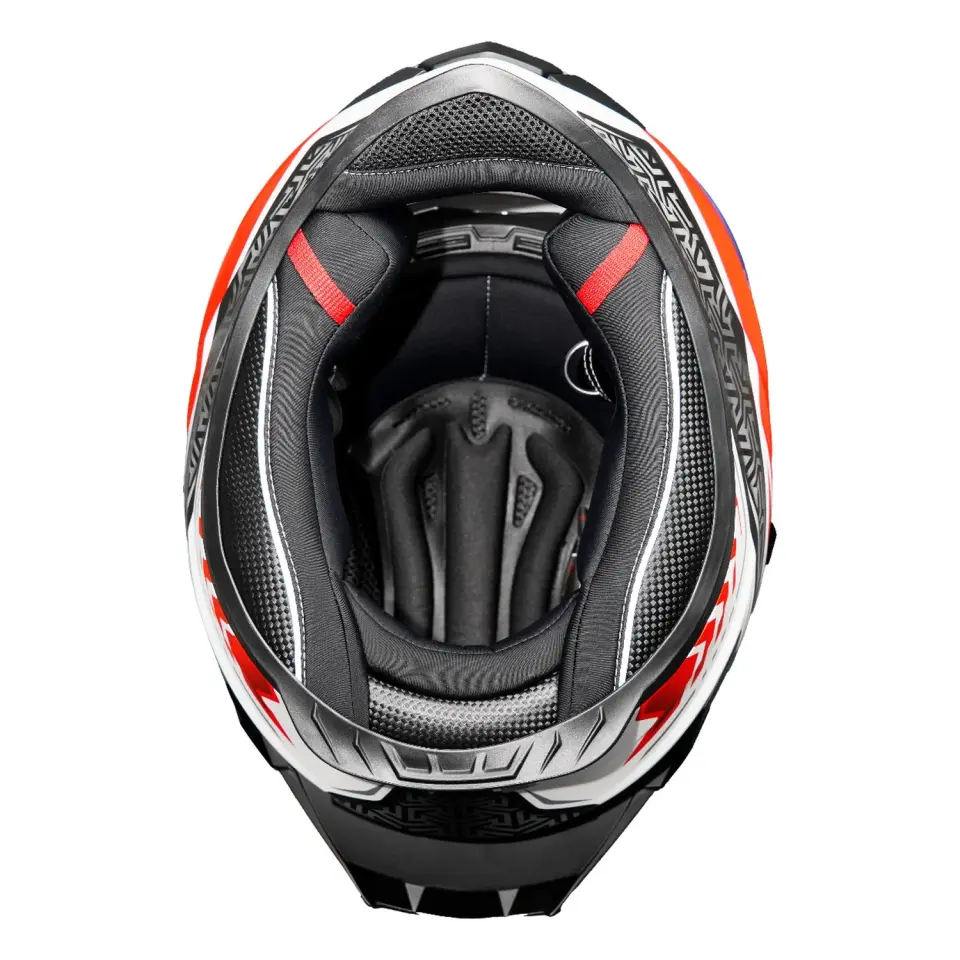 GP MY HELMET MKS001-WRB Yarış Spoiler Güneş Vizörlü Şeffaf Full Face Motosiklet Kaskı