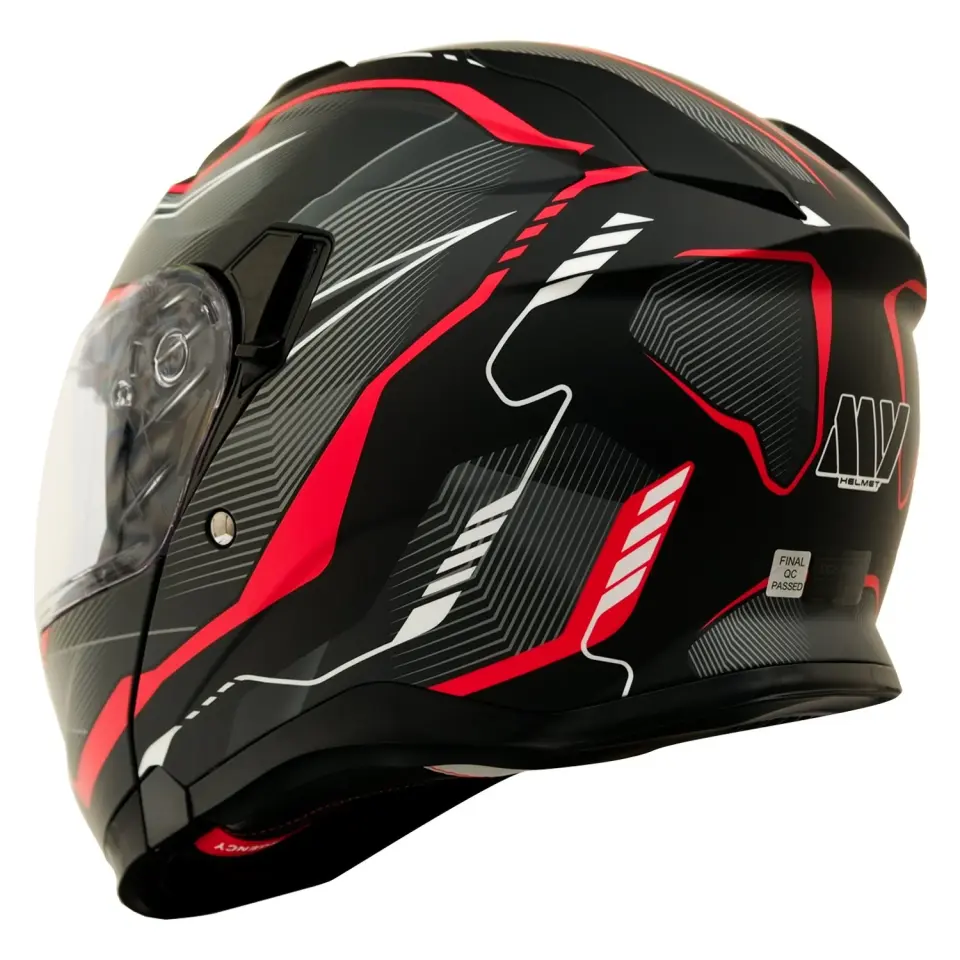 GP MY HELMET MKS002-BGR Güneş Vizörlü Şeffaf Çene Açılır Motosiklet Kaskı