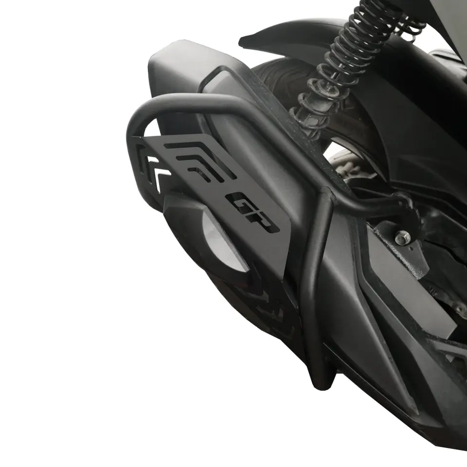 GP Kompozit Honda Forza 250 2025 Uyumlu Kapaklı Egzoz Koruma Demiri Siyah