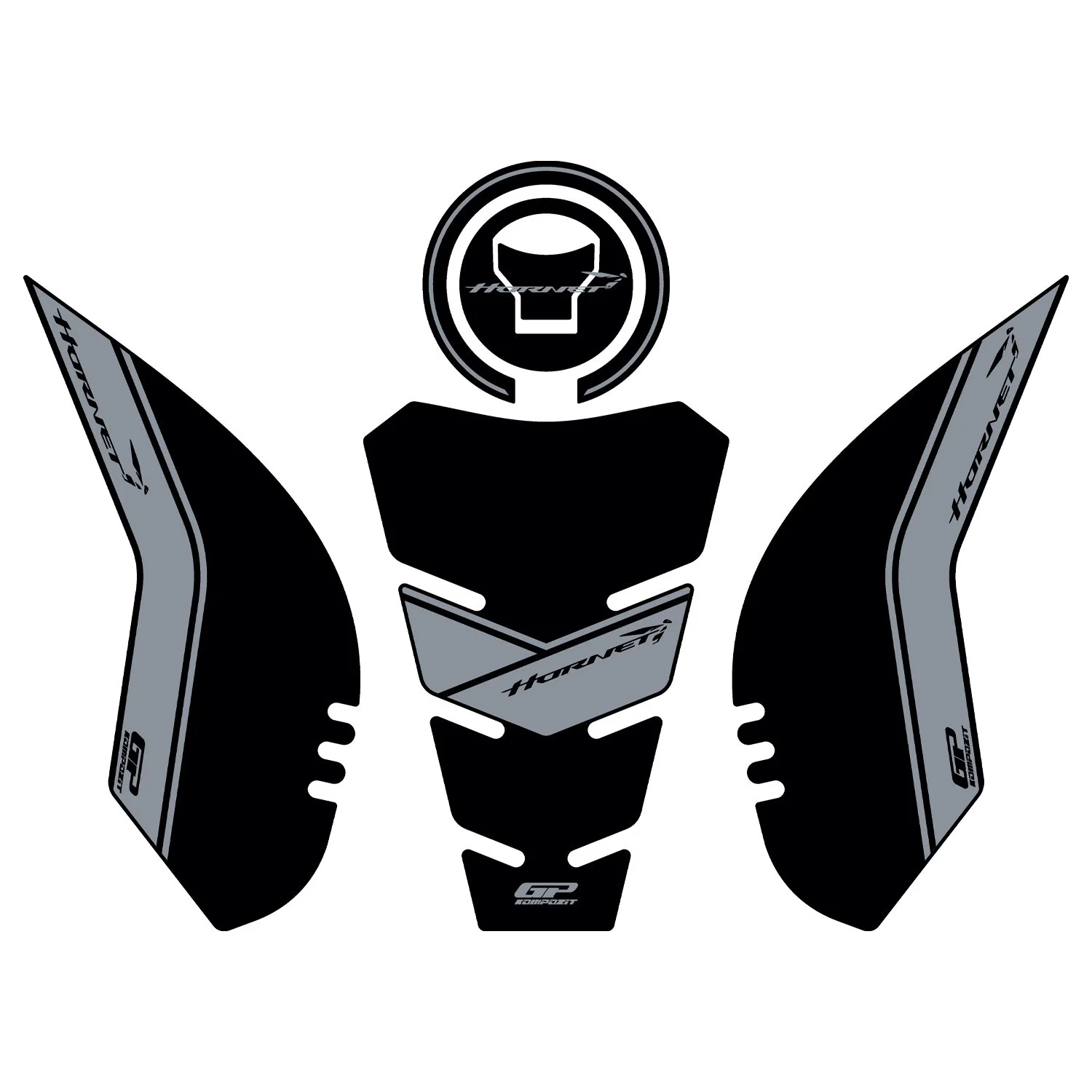 GP Kompozit Honda CB500 Hornet 2024-2025 Uyumlu Tank Pad Siyah-Gri