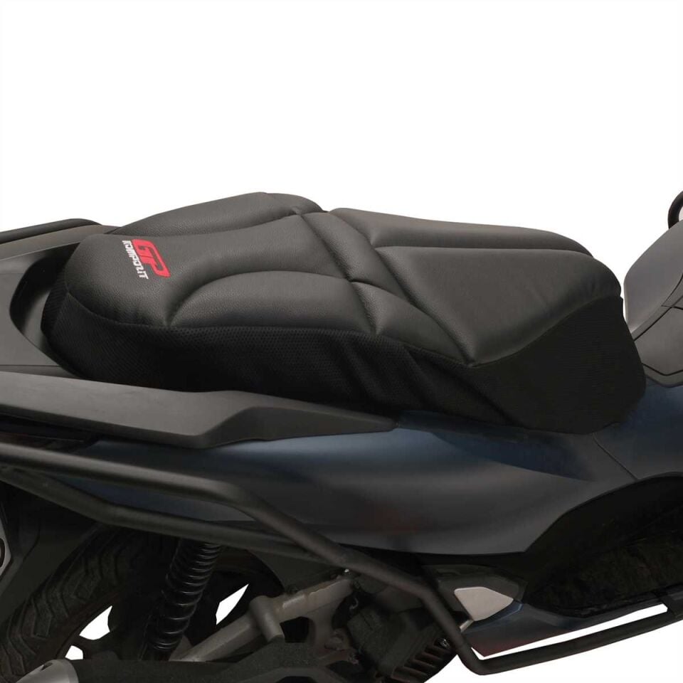 GP Kompozit Honda PCX 125 / 150 2014-2024 Uyumlu Fileli Motosiklet Konfor Sele Kılıfı Siyah
