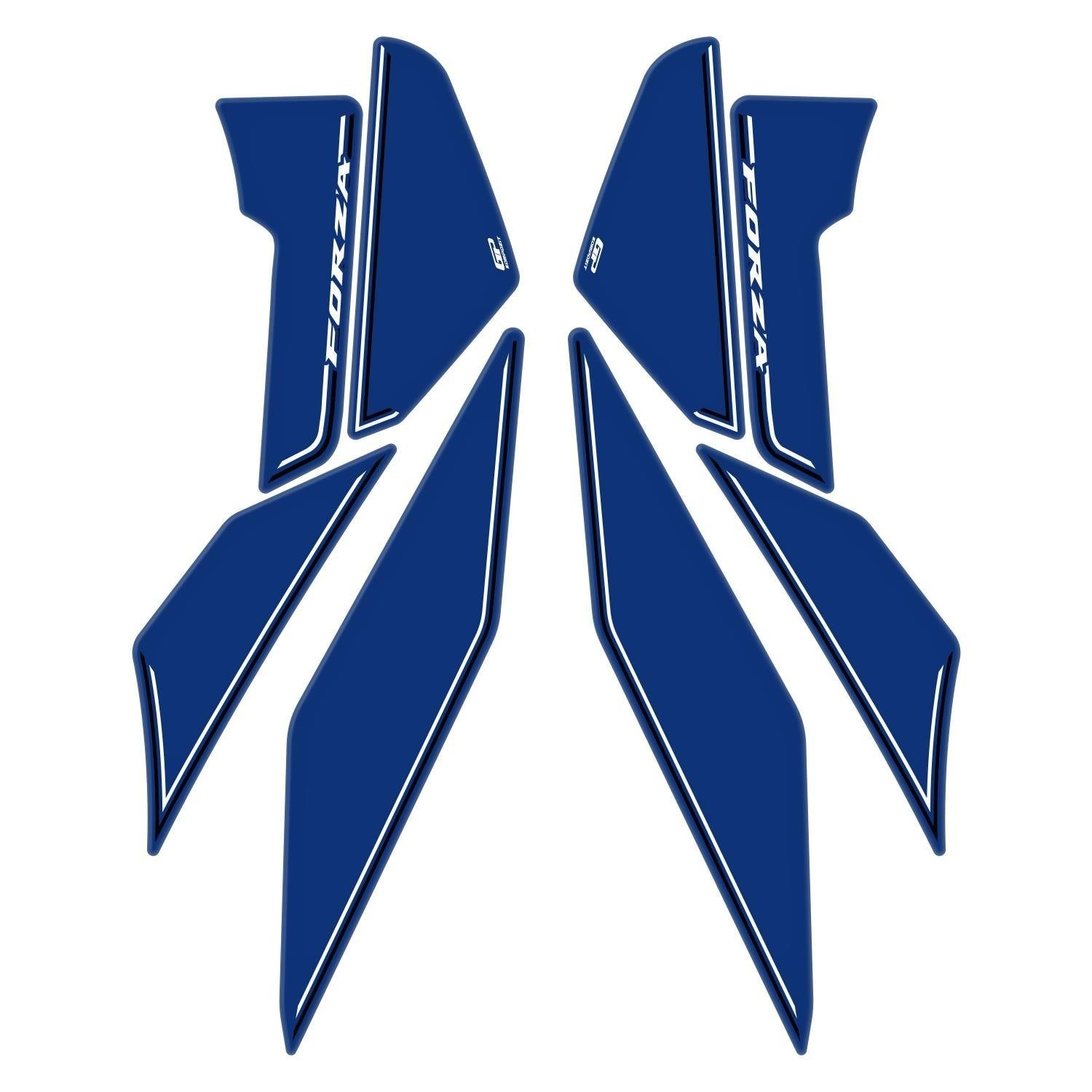 GP Kompozit Honda Forza 250 2018-2025 Uyumlu Yan Alt Ayak Pad Mavi