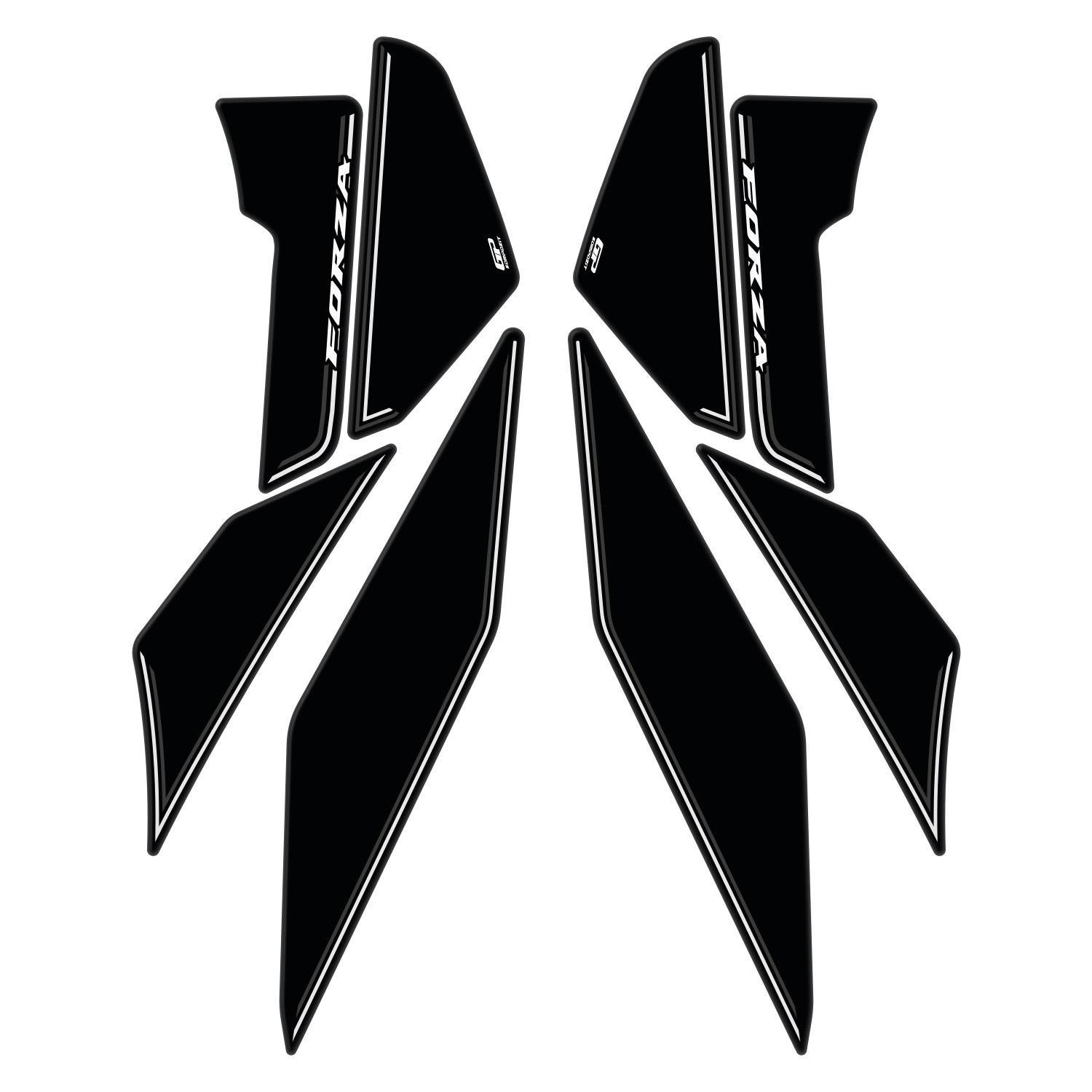 GP Kompozit Honda Forza 250 2018-2025 Uyumlu Yan Alt Ayak Pad Siyah